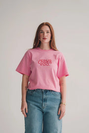 Jesus Loves You Pink Clay Tee - Southern Soule Designs