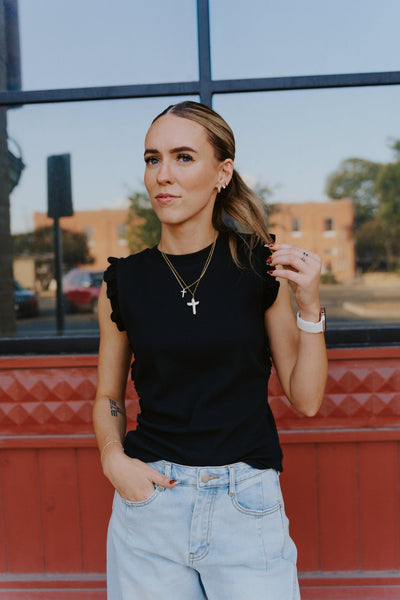 Jet Black Bridgette Top - Southern Soule Designs