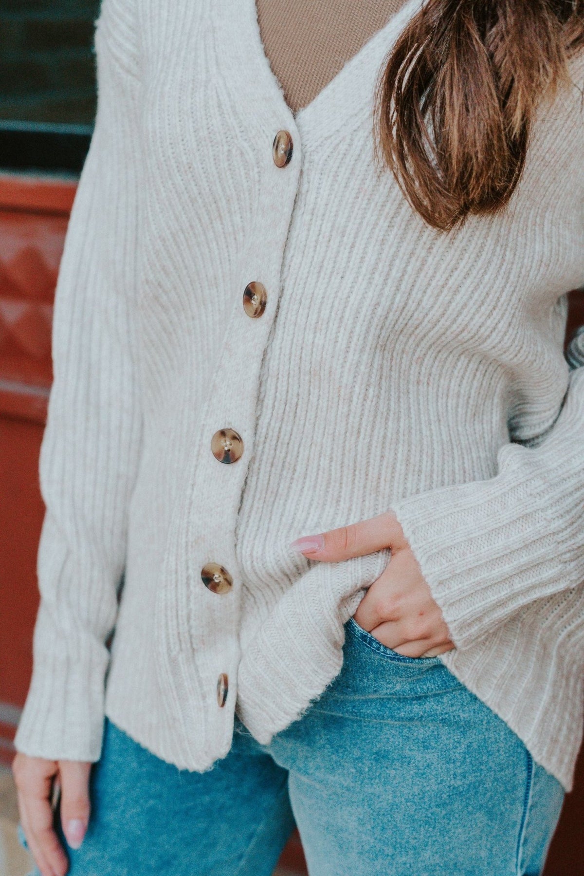 Josie Cozy Cardigan Light Oatmeal Heather ZW234314 - Southern Soule Designs
