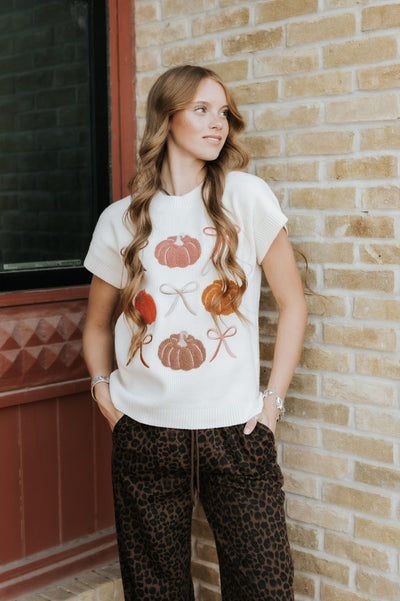 Josie Pumpkin Rows Sweater - Southern Soule Designs