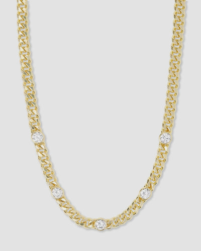 Julian 5 Diamonds Necklace 18" Gold - Southern Soule Designs
