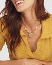 Julian XL Heart Cuban Chain Necklace 16" - Southern Soule Designs