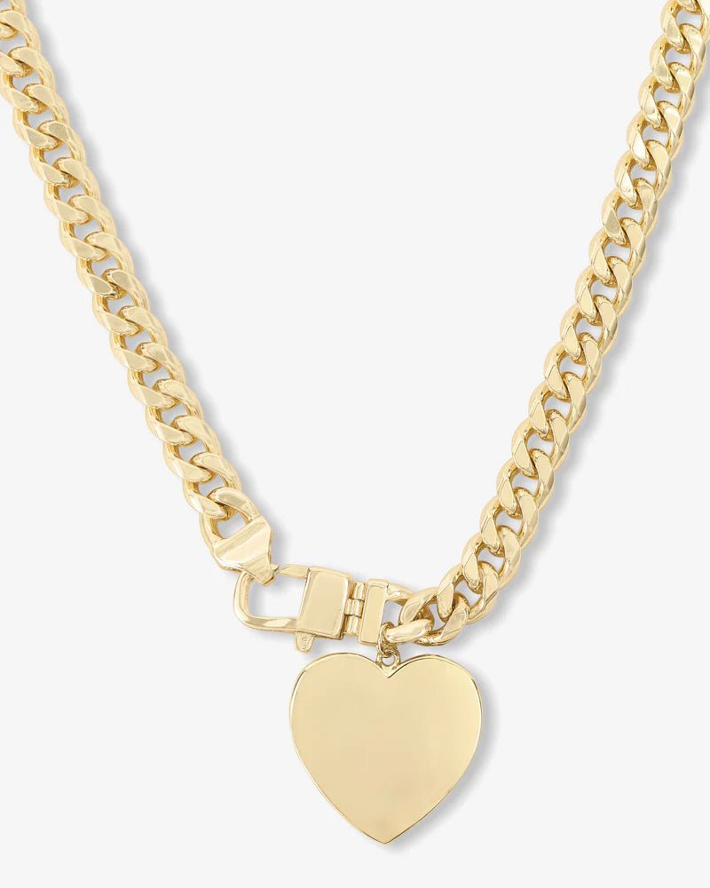Julian XL Heart Cuban Chain Necklace 16" - Southern Soule Designs