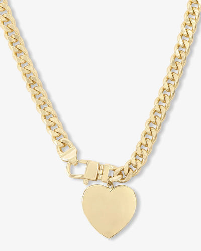 Julian XL Heart Cuban Chain Necklace 16" - Southern Soule Designs
