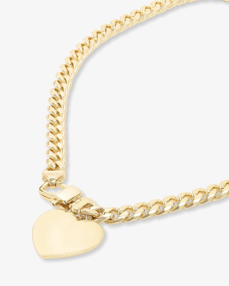 Julian XL Heart Cuban Chain Necklace 16" - Southern Soule Designs