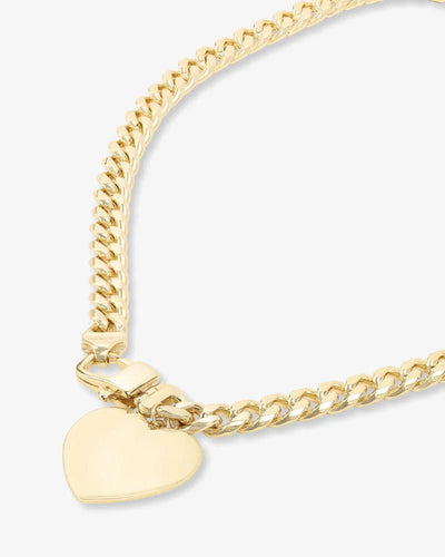 Julian XL Heart Cuban Chain Necklace 16" - Southern Soule Designs