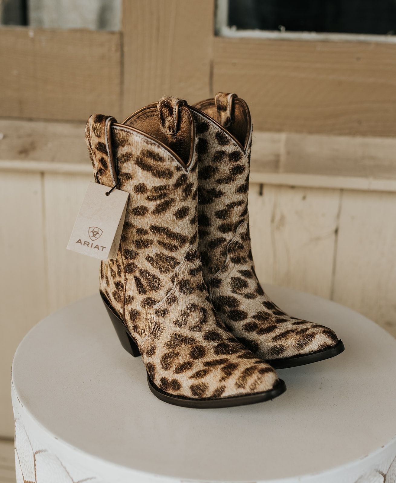 Julietta J Toe Western Boot Gilded Leopard Hair 10072420 - Southern Soule Designs