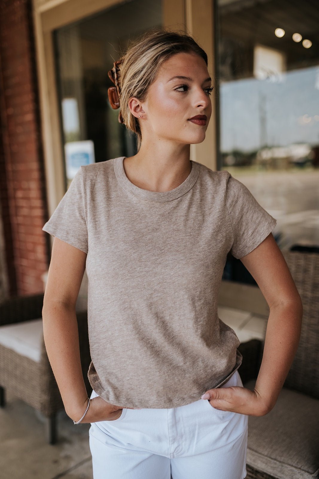 Junie Heather Ash Slub Tee ZT262980 - Southern Soule Designs