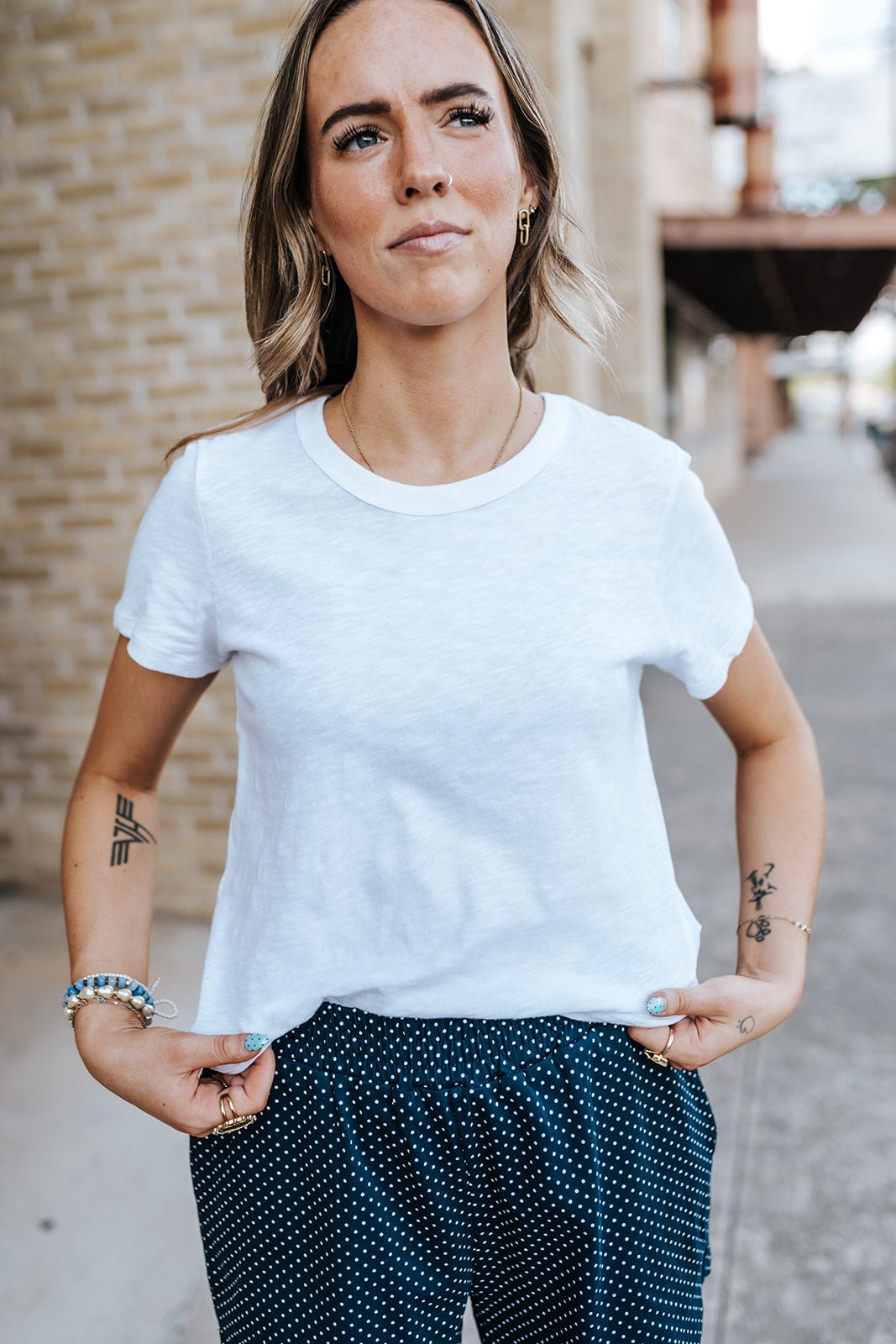 Junie White Slub Tee ZT262980 - Southern Soule Designs