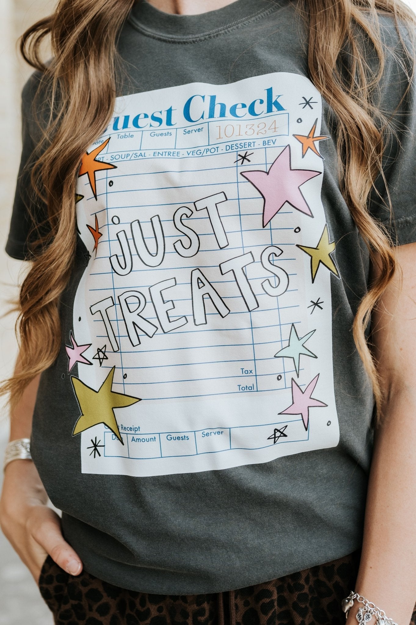 Just Treats Charcoal Graphic Tee - Southern Soule Designs