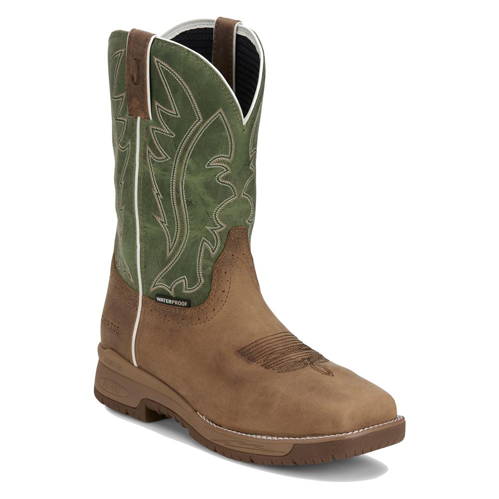 Justin Men's Nitread Taupe/Fern Green Cowhide Boot CR3210 - Southern Soule Designs