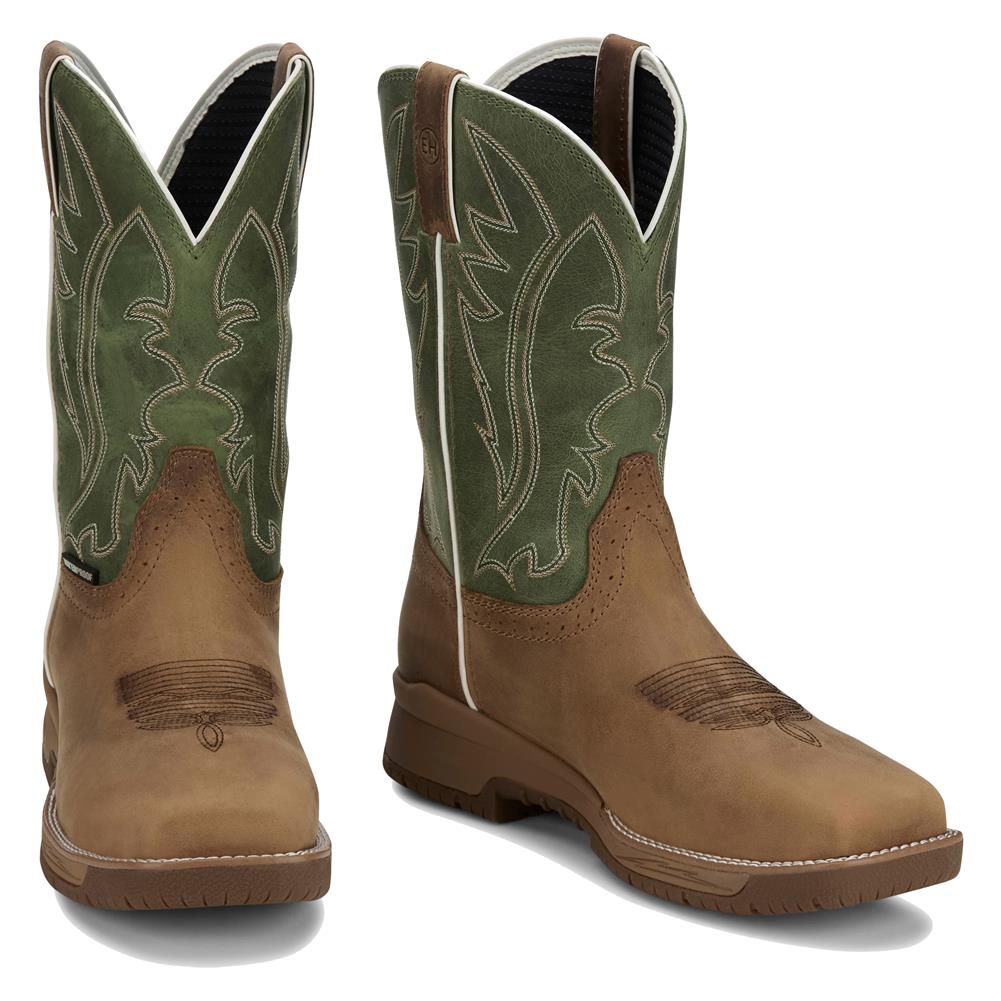 Justin Men's Nitread Taupe/Fern Green Cowhide Boot CR3210 - Southern Soule Designs