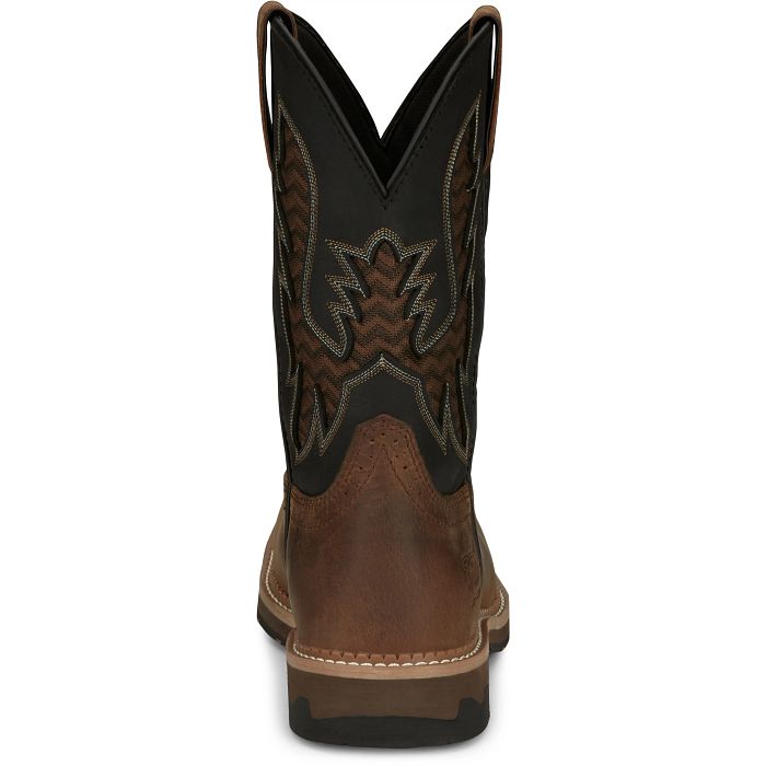 Justin MNS Bolt Pecan Black Water Buffalo SE4113 - Southern Soule Designs