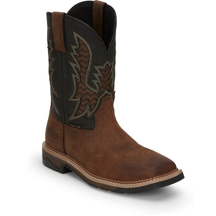 Justin MNS Bolt Pecan Black Water Buffalo SE4113 - Southern Soule Designs