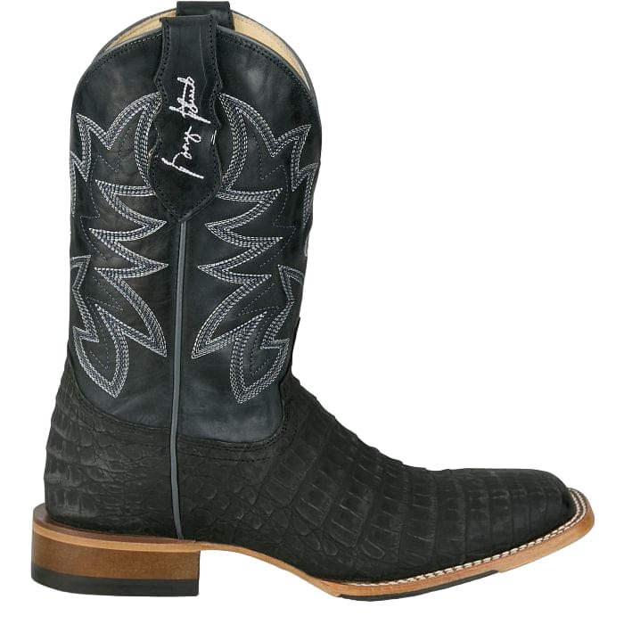 Justin MNS San Antone Charcoal Caiman Blue Sapphire Cowhide GR5710 - Southern Soule Designs