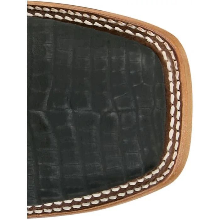 Justin MNS San Antone Charcoal Caiman Blue Sapphire Cowhide GR5710 - Southern Soule Designs