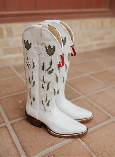 Justin Women's May Vintage White Cowhide Boot VN4457 - Southern Soule Designs