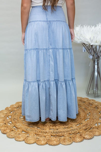 KanCan KC2071L Light Denim Skirt - Southern Soule Designs