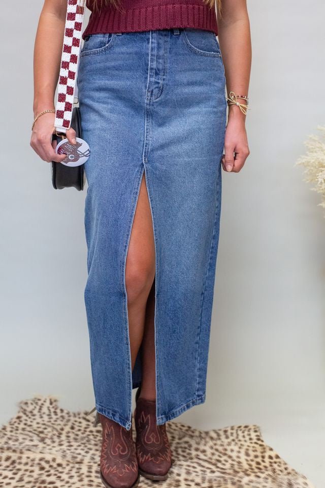 KC7868M 90's Denim Skirt - Southern Soule Designs