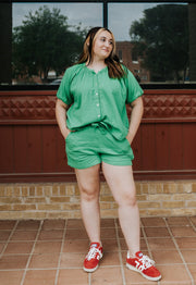 Kelly Green Elastic Shorts DGC3062 - Southern Soule Designs