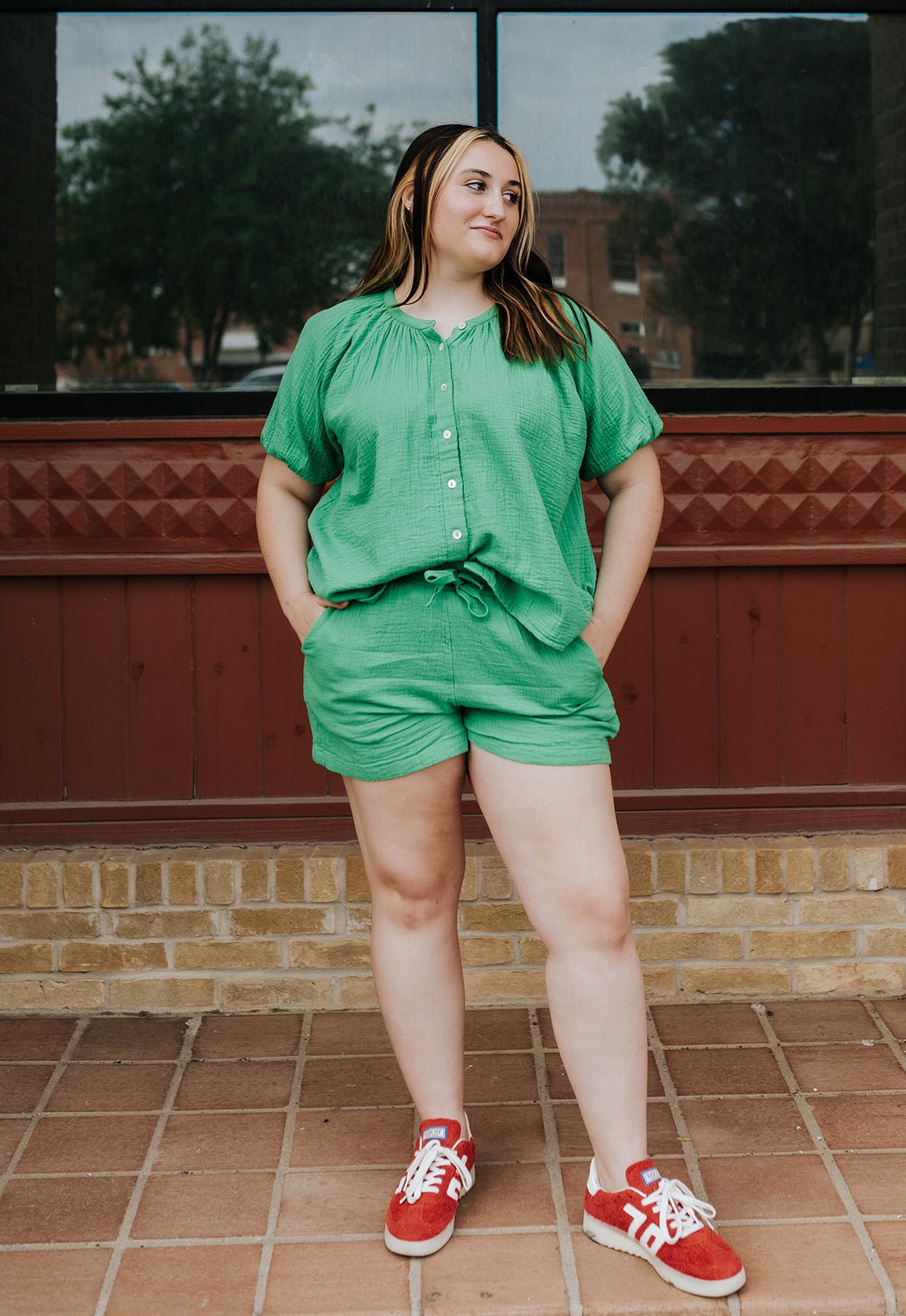 Kelly Green Elastic Shorts DGC3062 - Southern Soule Designs