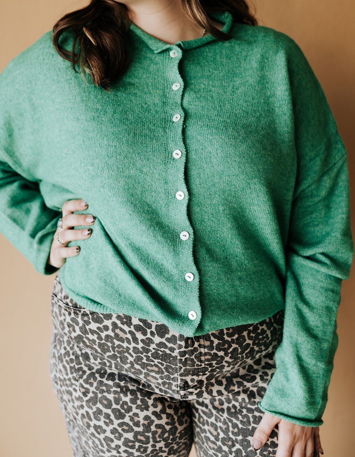 Kelly Green Lightweight Cardigan TBW237 - Southern Soule Designs