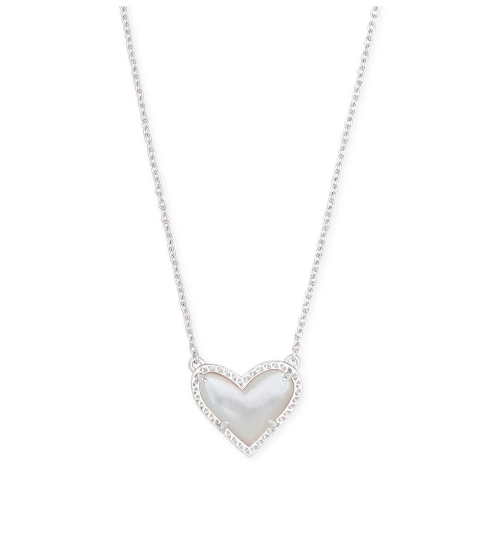 Kendra Scott Ari Rhodium Heart Pendant