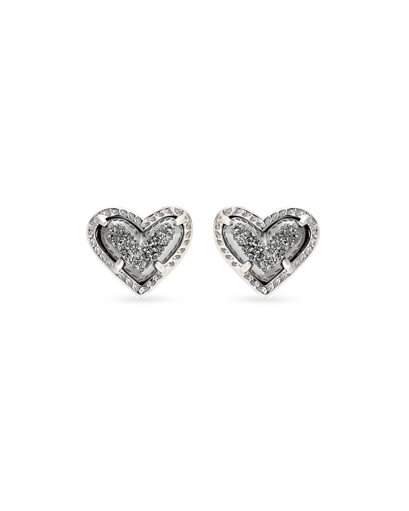 Kendra Scott Ari Heart Stud Rhodium - Southern Soule Designs