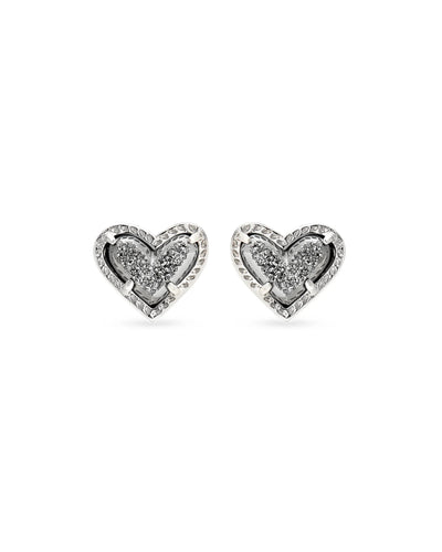 Kendra Scott Ari Heart Stud Rhodium - Southern Soule Designs
