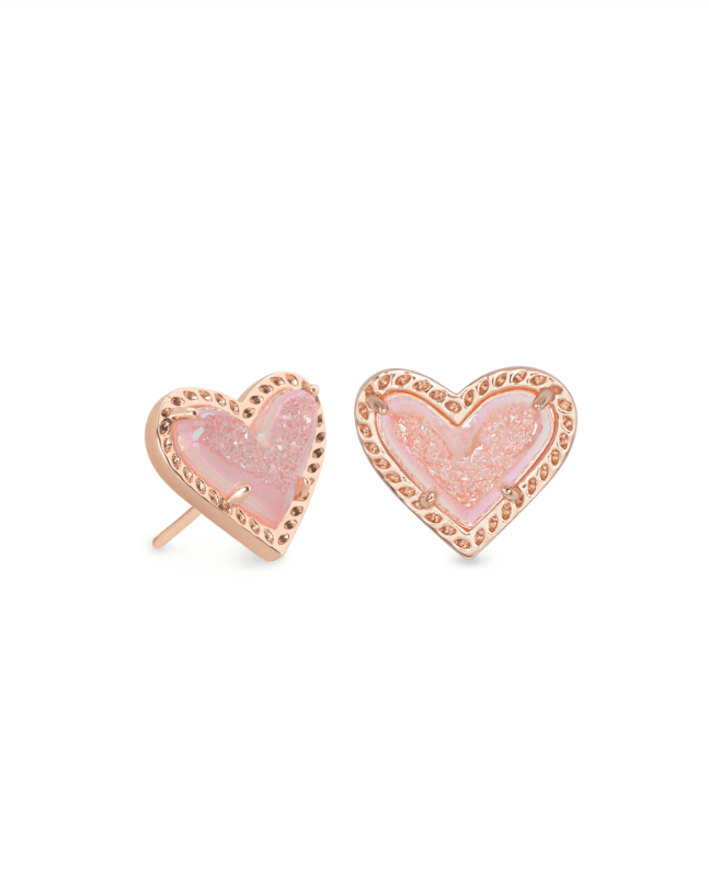 Kendra Scott Ari Heart Stud Rose Gold - Southern Soule Designs