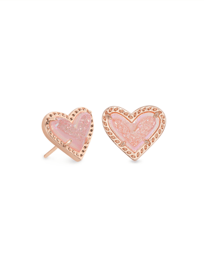 Kendra Scott Ari Heart Stud Rose Gold - Southern Soule Designs
