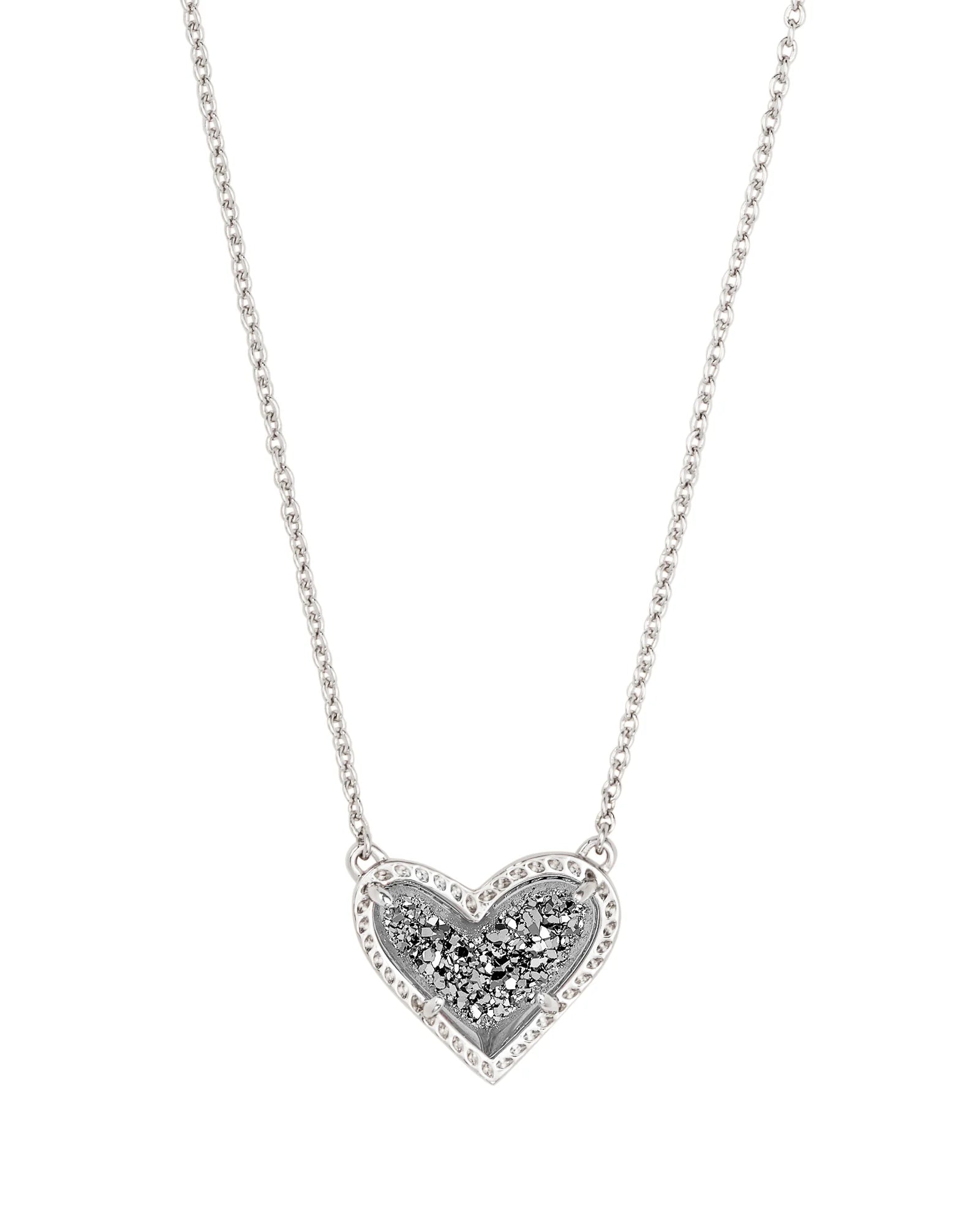 Kendra Scott Ari Rhodium Heart Pendant - Southern Soule Designs