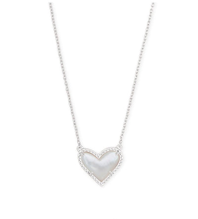 Kendra Scott Ari Rhodium Heart Pendant - Southern Soule Designs