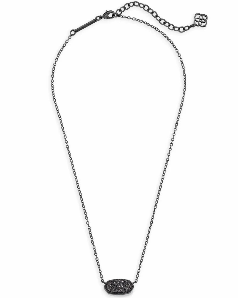 Kendra Scott Elisa Necklace Gunmetal Black Drusy Southern Soule Designs