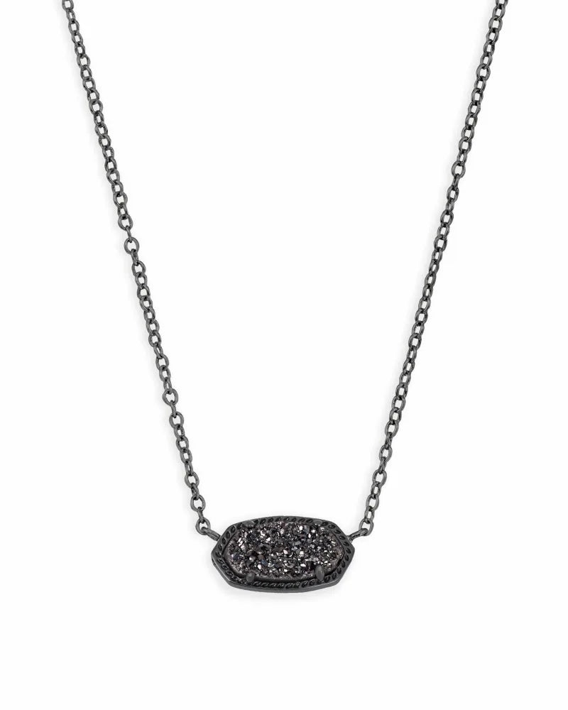 Kendra Scott Elisa Necklace Gunmetal Black Drusy - Southern Soule Designs