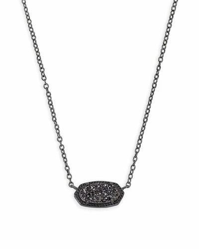 Kendra Scott Elisa Necklace Gunmetal Black Drusy - Southern Soule Designs