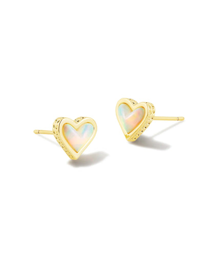 Kendra Scott Framed Ari Heart Gold Stud Earrings - Southern Soule Designs