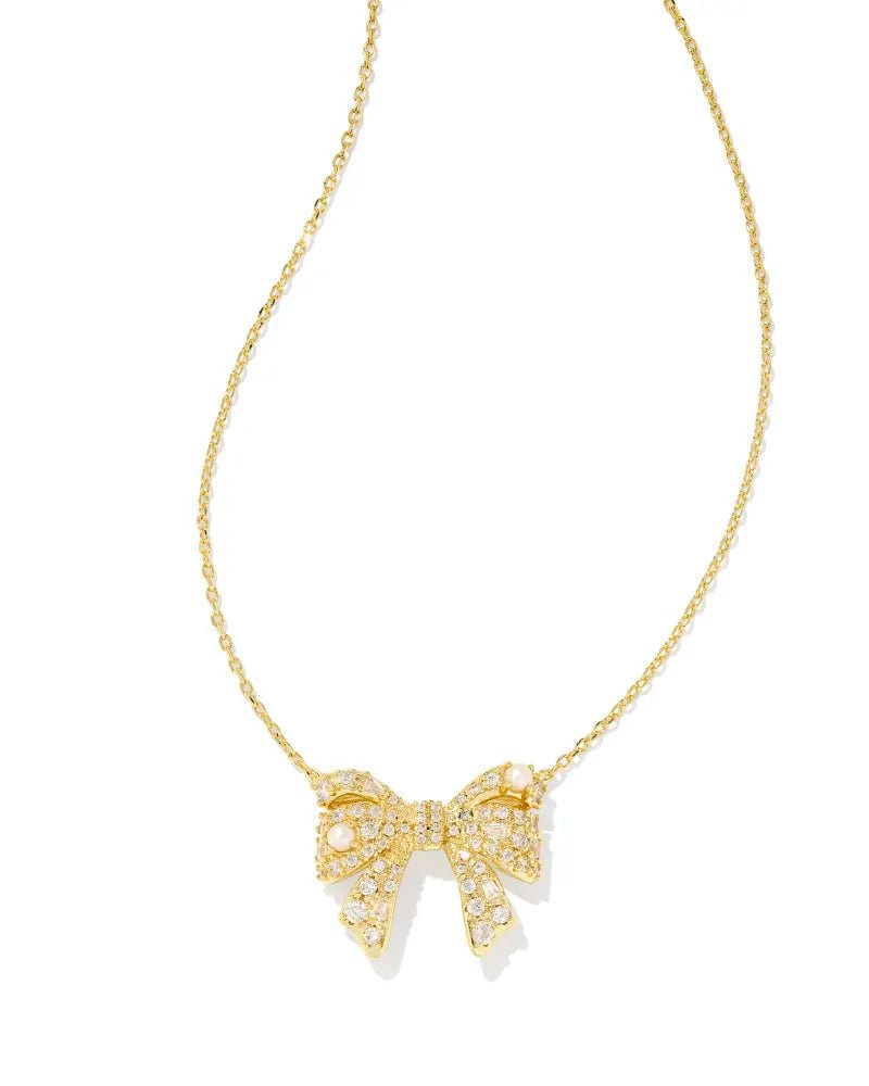 Kendra Scott Krista Bow Pendant Gold Necklace - Southern Soule Designs