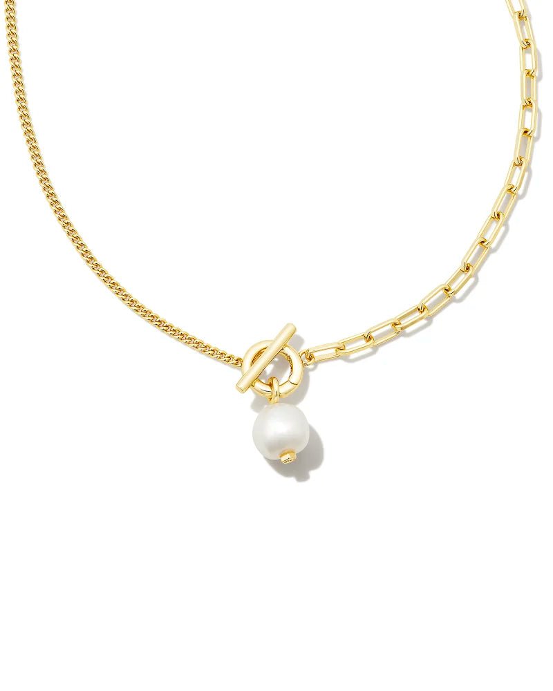 Kendra Scott Leighton Pearl Chain Gold Necklace - Southern Soule Designs