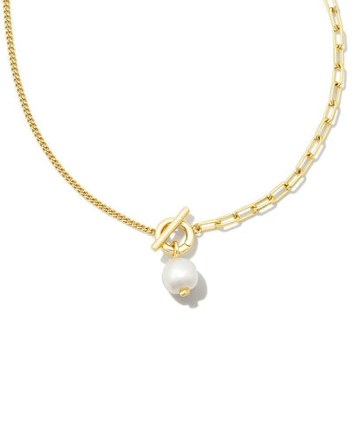 Kendra Scott Leighton Pearl Chain Gold Necklace - Southern Soule Designs