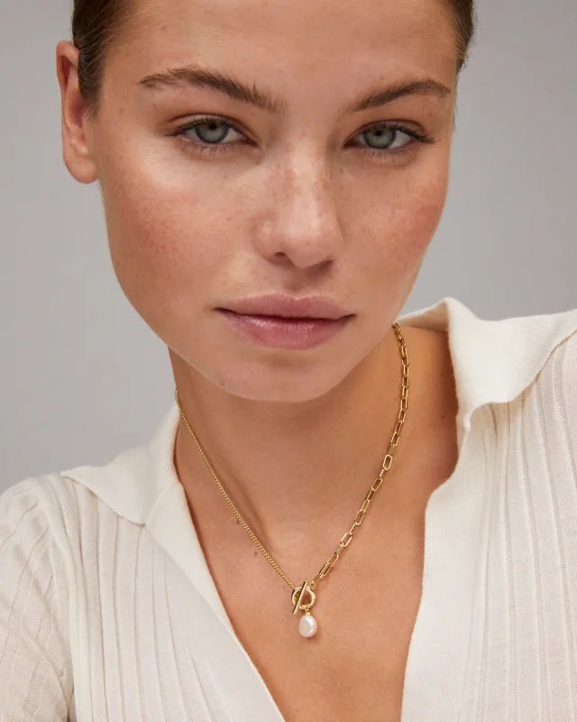 Kendra Scott Leighton Pearl Chain Gold Necklace - Southern Soule Designs