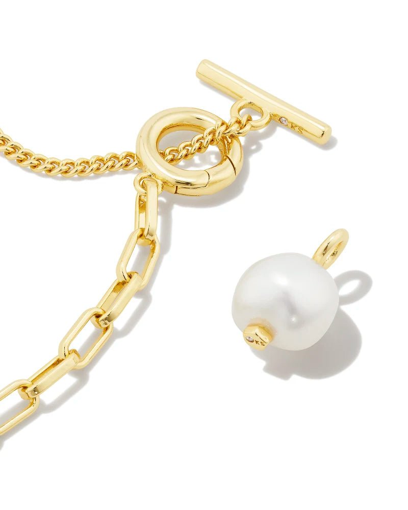 Kendra Scott Leighton Pearl Chain Gold Necklace - Southern Soule Designs
