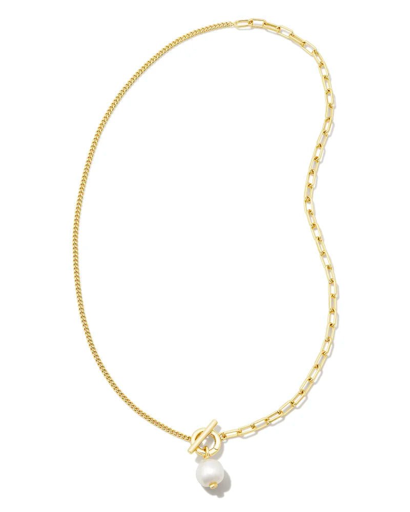 Kendra Scott Leighton Pearl Chain Gold Necklace - Southern Soule Designs