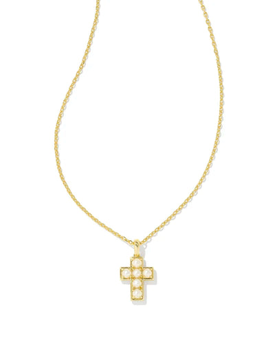 Kendra Scott Pearl Cross Pendant Necklace