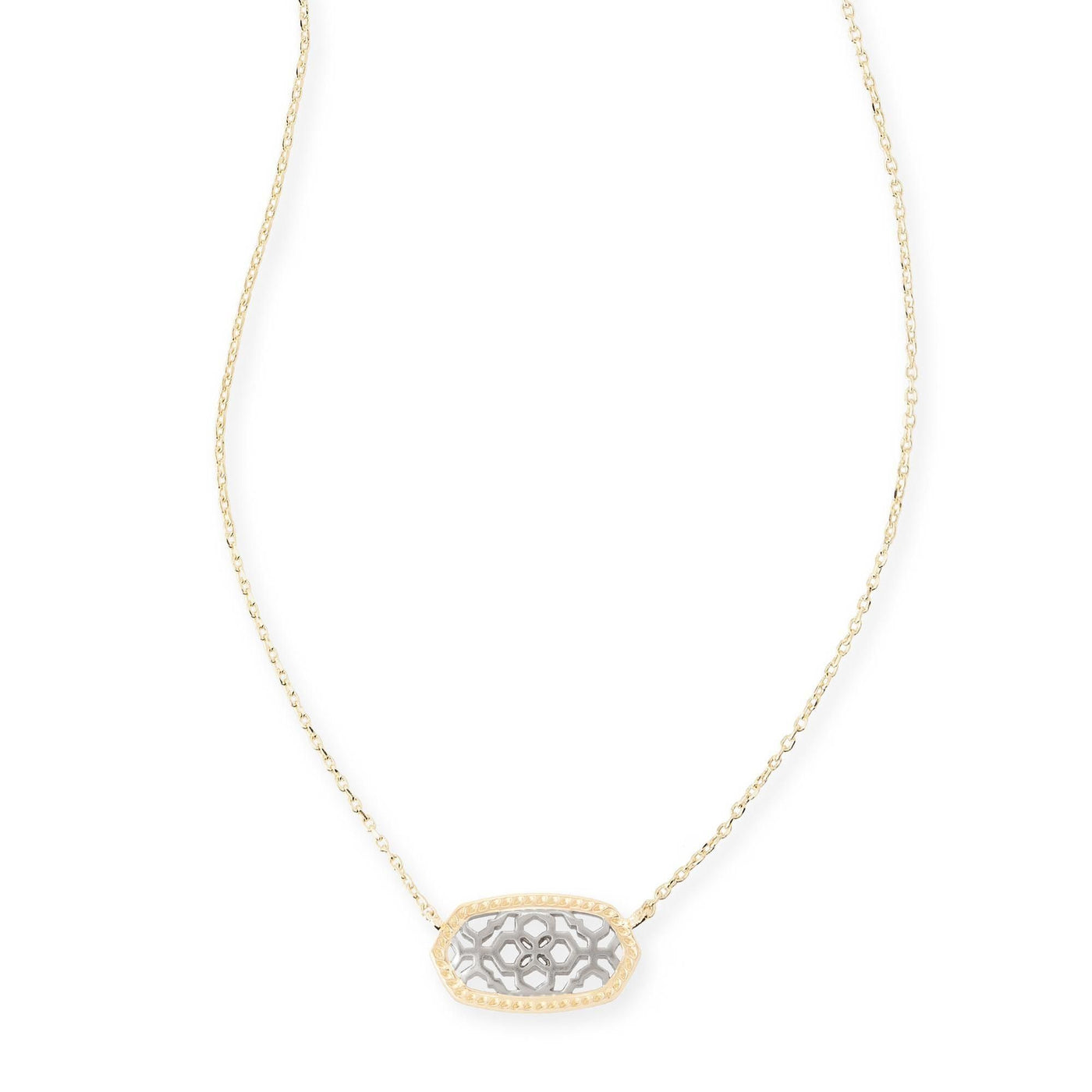 Kendra Scott Elisa Gold Tone and Rhodium Filigree Mix Necklace