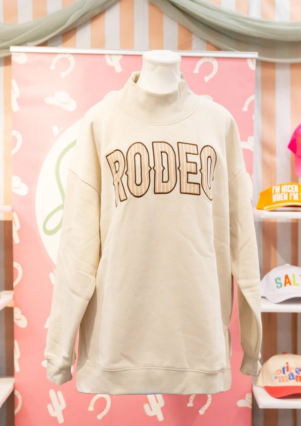 Khaki Rodeo Mockneck Sweatshirt - Southern Soule Designs