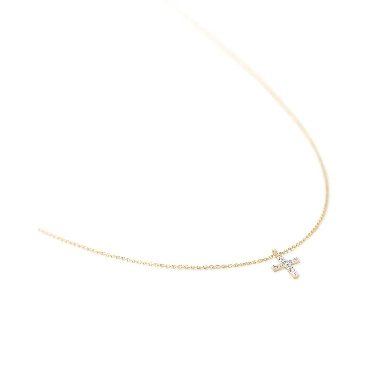 KS 14K White Diamond Cross Necklace - Southern Soule Designs