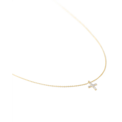 KS 14K White Diamond Cross Necklace - Southern Soule Designs