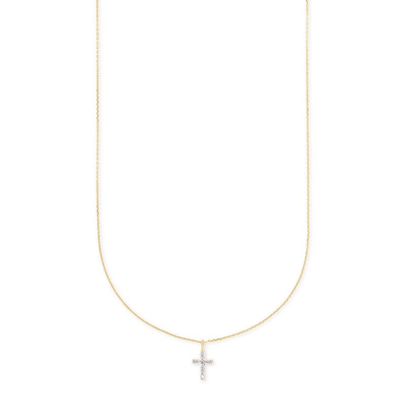 KS 14K White Diamond Cross Necklace - Southern Soule Designs