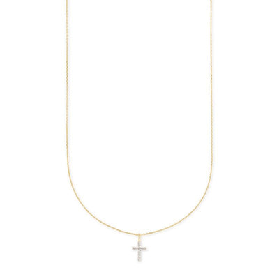 KS 14K White Diamond Cross Necklace - Southern Soule Designs
